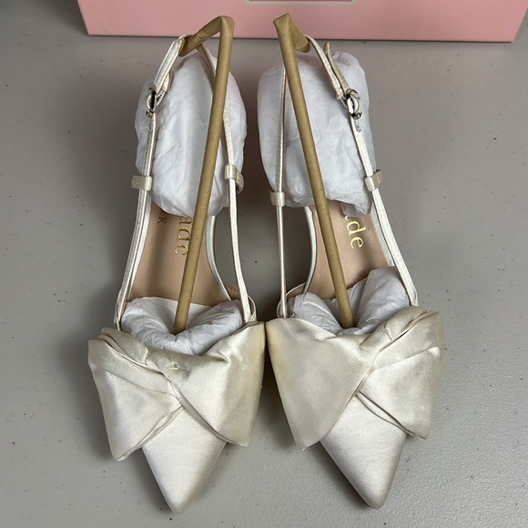 Kate Spade White Satin Heels - Picture 7 of 16